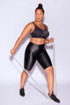 Parfait Padded Racerback Sports Bra - Black and Pink Blush — thumbnail 4